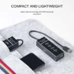 ⁦موزع USB 3.0 بـ4 منافذ فائق السرعة Plug and Play⁩ - الصورة ⁦3⁩
